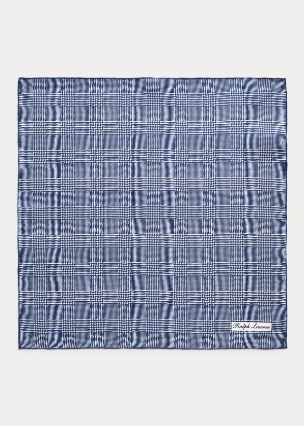 Lenço Quadrado Ralph Lauren Glen Plaid Silk Pocket Homem 13862-JIHZ